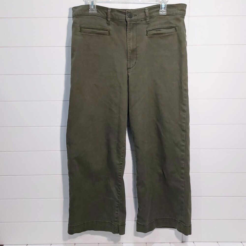 Levi’s Ribcage Wide Leg Crop Pants Women's W34 L26 Green Ankle Boho Academia